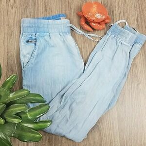 EUC Guess denim joggers , ankle crop light wash sz XS